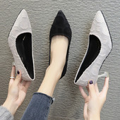 Šiuolaikiniai moteriški batai smailaus modelio plonu žemu kulnu