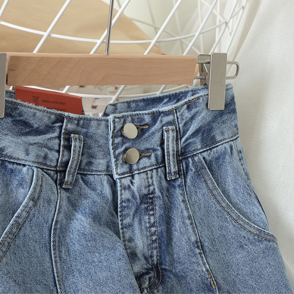 Sieviešu ikdienas garie džinsi ar augstu vidukli - plats modelis