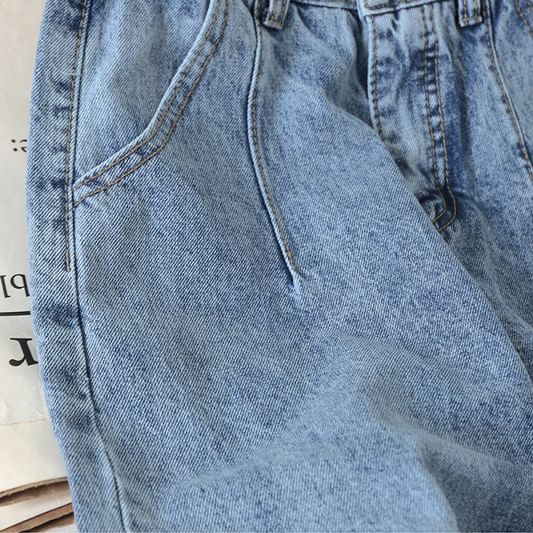 Sieviešu ikdienas garie džinsi ar augstu vidukli - plats modelis