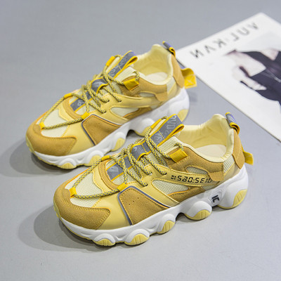 Дамски спортни маратонки с груба цветна подметка 