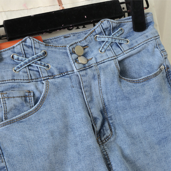 Blugi lungi casual de dama cu talie inalta - model drept