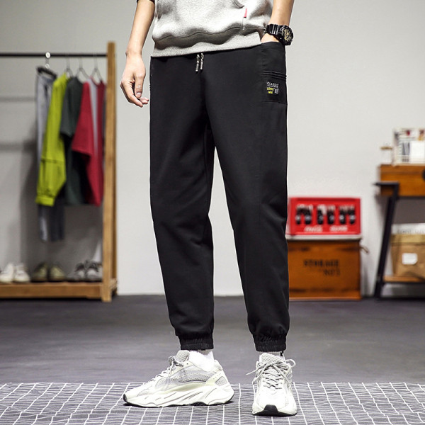 Мъжки пролетен панталон с джоб и връзки