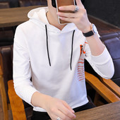 Vīriešu ikdienas blūze ar kapuci un garām piedurknēm