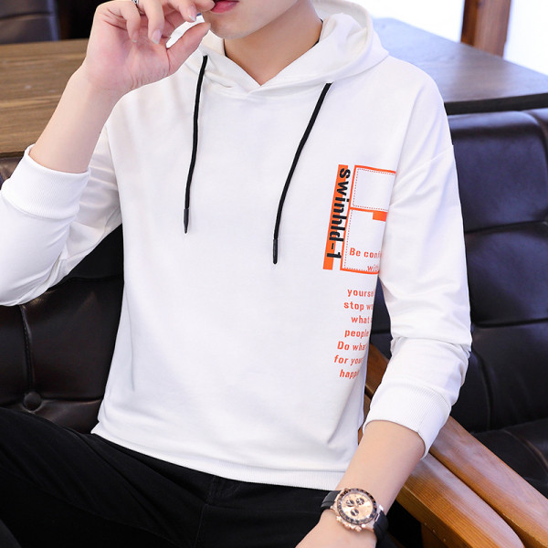 Vīriešu ikdienas blūze ar kapuci un garām piedurknēm