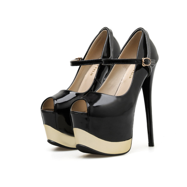 Fényes hatású elegáns női magassarkú cipő