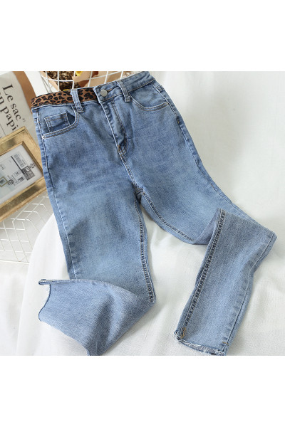 Sieviešu ikdienas garie džinsi ar taisnām modeļa kabatām un augstu vidukli