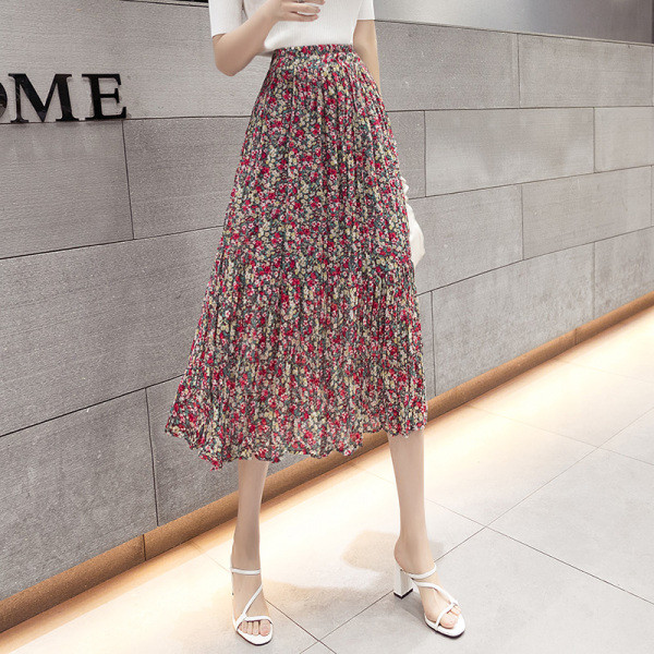 Új modell női szabású szoknya virágos motívumokkal
