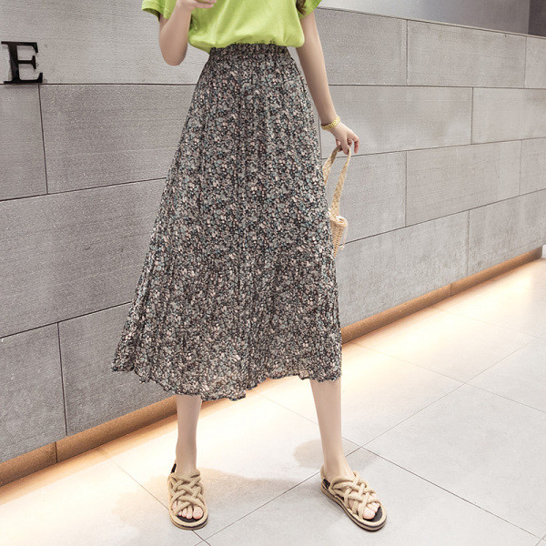 Új modell női szabású szoknya virágos motívumokkal