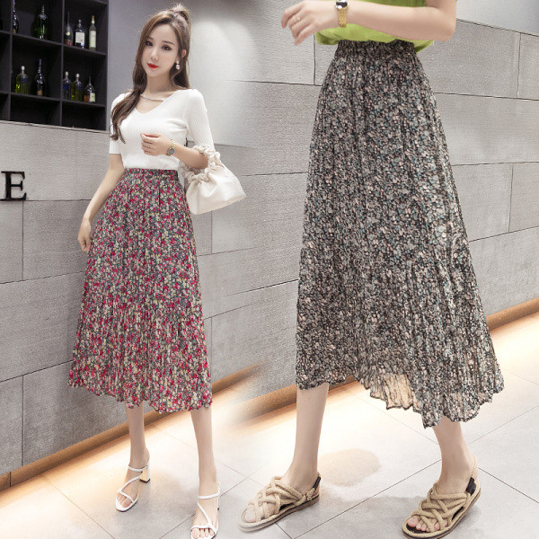 Új modell női szabású szoknya virágos motívumokkal