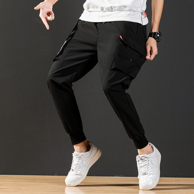 Модерен мъжки панталон с джобове и връзки