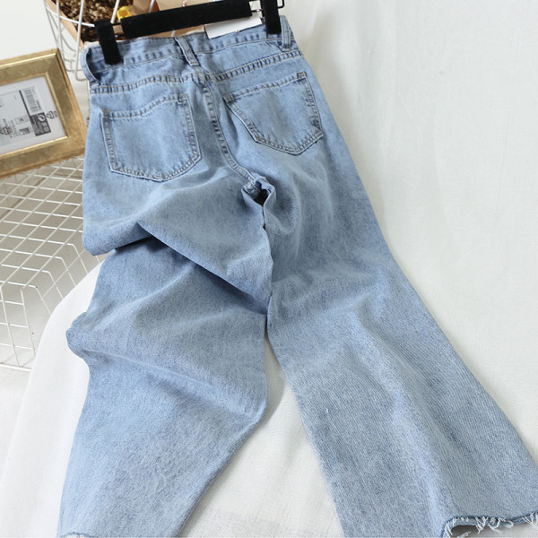 Moodsad naiste pikad laiad kõrge vöökohaga teksad