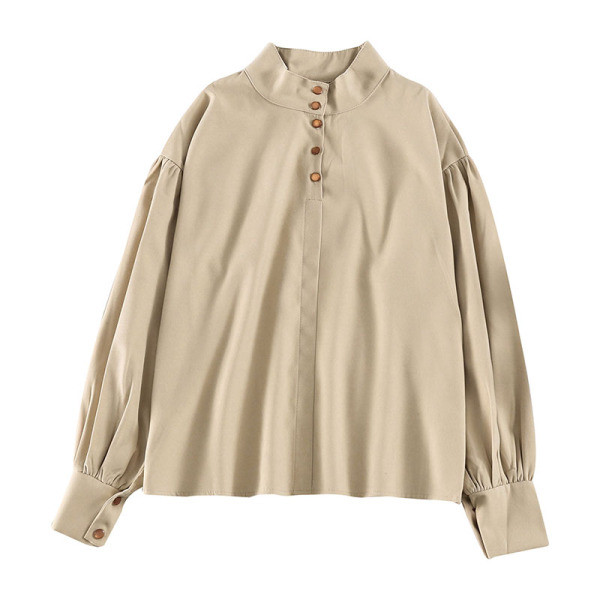 Női alkalmi ing magas gallérral és gombokkal