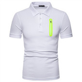 Ikdienas vīriešu t-krekls ar klasisku apkakli un pogām