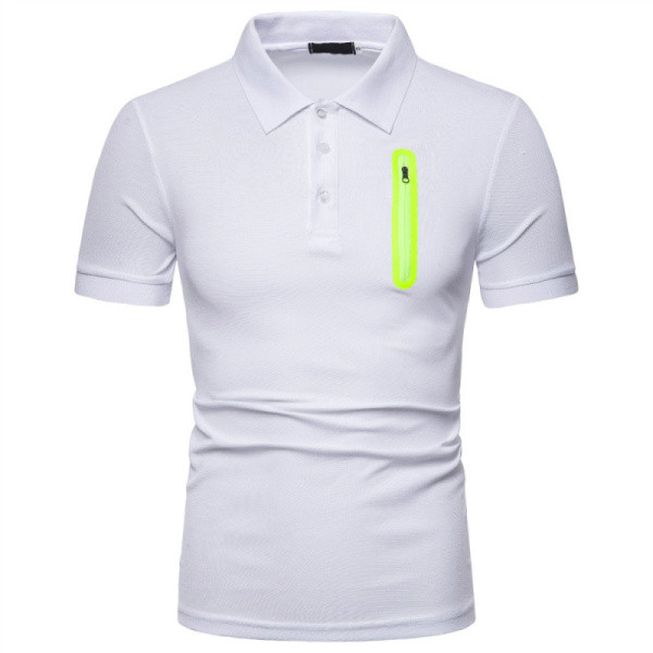 Ikdienas vīriešu t-krekls ar klasisku apkakli un pogām