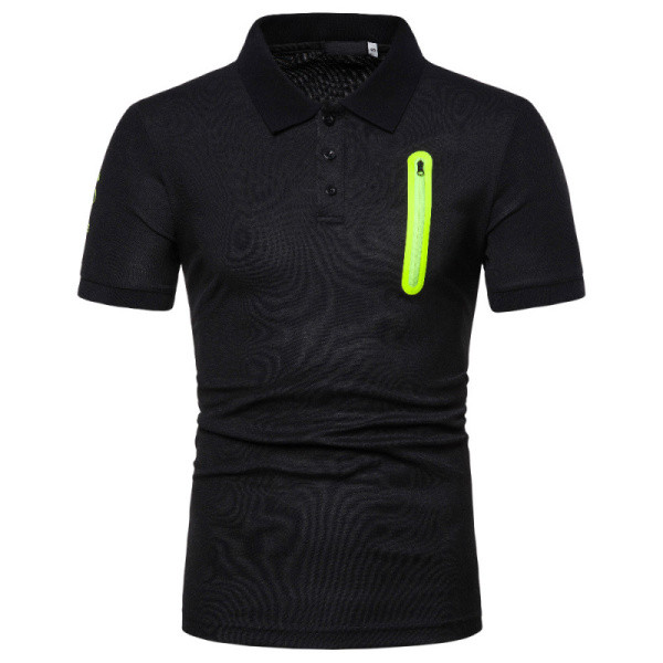 Ikdienas vīriešu t-krekls ar klasisku apkakli un pogām