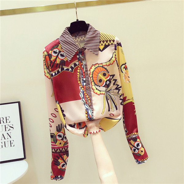 HIT Modern női ing színes rátéttel és klasszikus gallérral