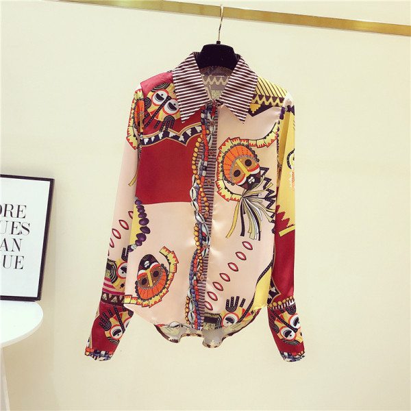 HIT Modern női ing színes rátéttel és klasszikus gallérral