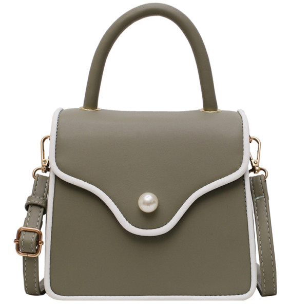 Modern női bőr táska gyöngy díszítéssel és két fogantyúval