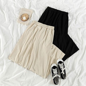 Ikdienas sieviešu garās bikses ar elastīgu jostasvietu - plats modelis