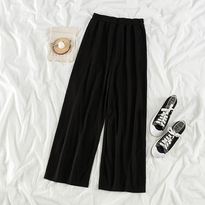 Ikdienas sieviešu garās bikses ar elastīgu jostasvietu - plats modelis