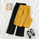 Pantaloni casual dama cu talie inalta - model drept