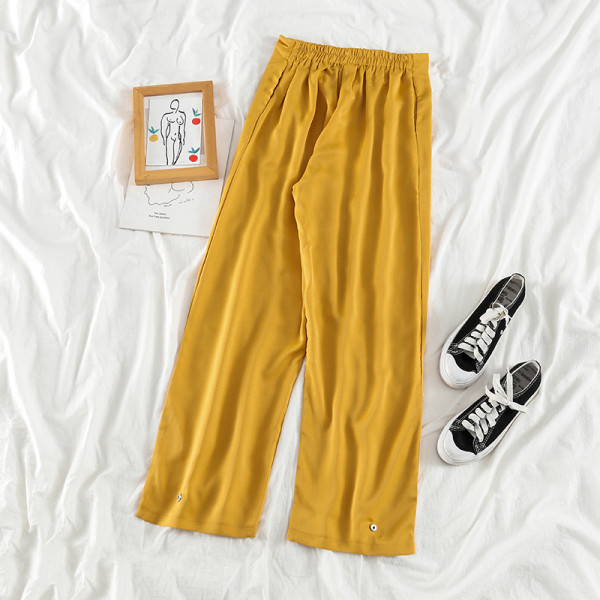 Pantaloni casual dama cu talie inalta - model drept