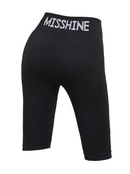 Rövid sport női leggings magas derékkal, felirattal