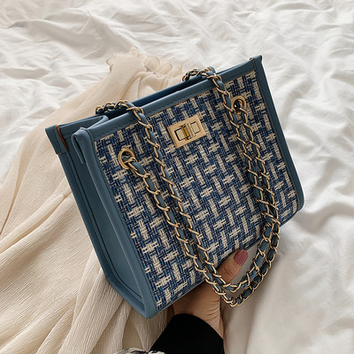 Ikdienas sieviešu soma ar metāla aizdari un rokturi