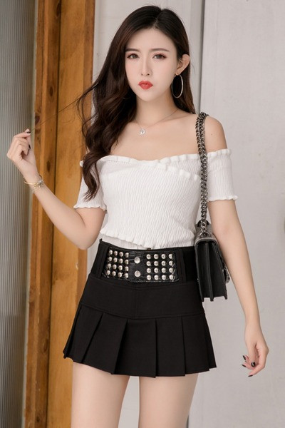 Jauna modeļa īsi sieviešu kroku A līnijas svārki