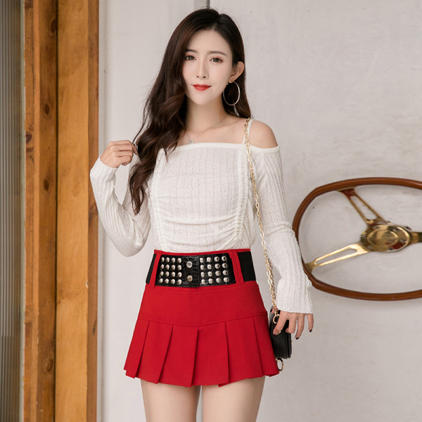 Jauna modeļa īsi sieviešu kroku A līnijas svārki