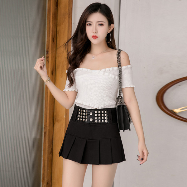 Jauna modeļa īsi sieviešu kroku A līnijas svārki