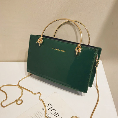 Stilīga sieviešu soma ar metāla īsu un garu rokturi