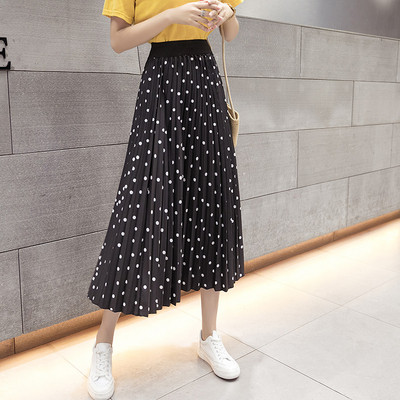 Jauna modeļa kroku sieviešu svārki ar augstu vidukli