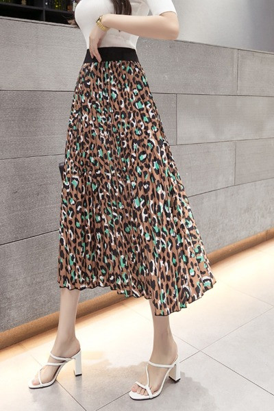 Jauna modeļa kroku sieviešu svārki ar augstu vidukli