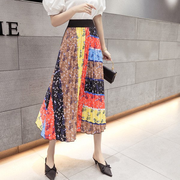 Jauna modeļa kroku sieviešu svārki ar augstu vidukli