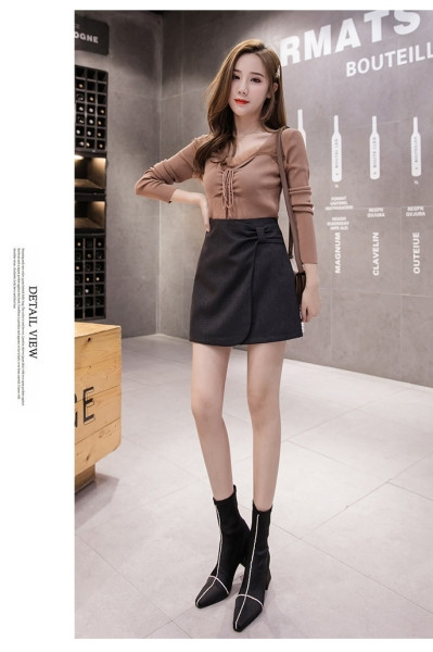 Fusta de dama moderna cu transfer si talie inalta