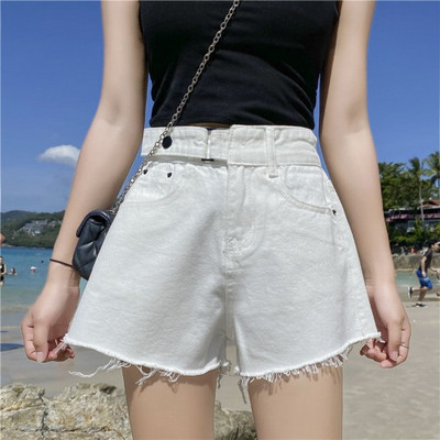 Ikdienas sieviešu šorti ar augstu vidukļa platuma modeli