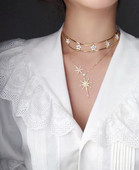 Arany kétrészes női nyaklánc csillagos medállal