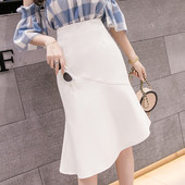 Стилна дамска асиметрична пола с висока талия