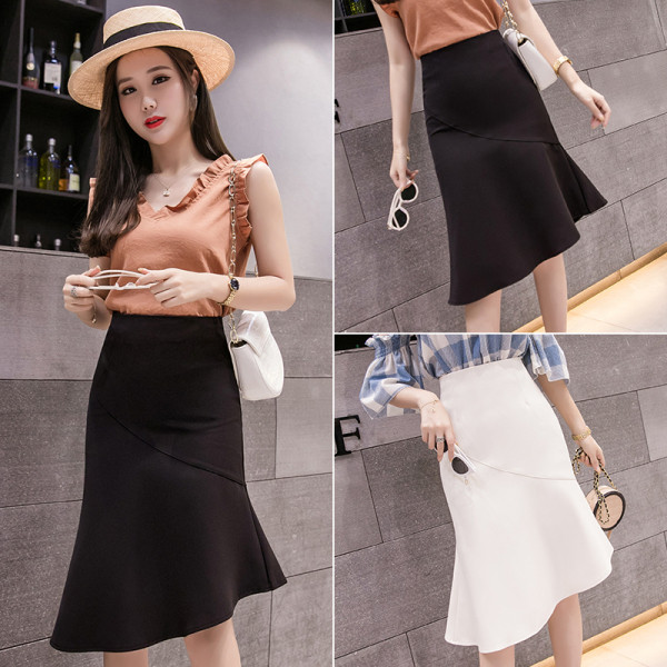 Стилна дамска асиметрична пола с висока талия 