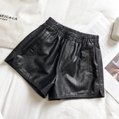 Kožne kratke hlače s elastičnim strukom i veličinama do 5XL