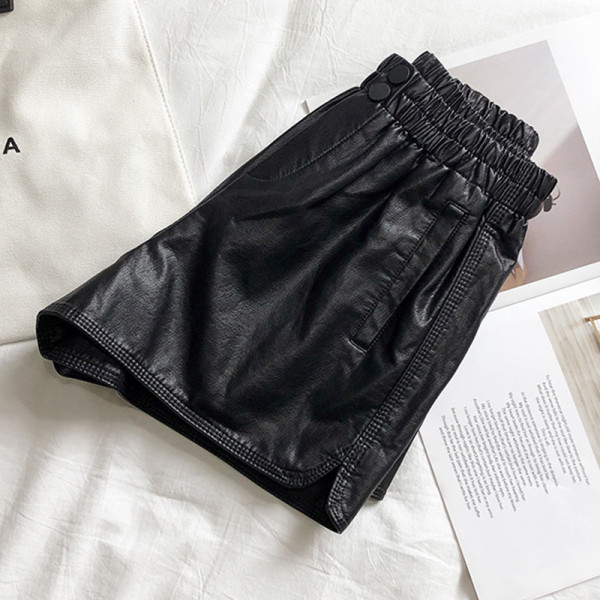 Kožne kratke hlače s elastičnim strukom i veličinama do 5XL