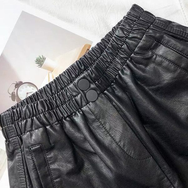 Kožne kratke hlače s elastičnim strukom i veličinama do 5XL
