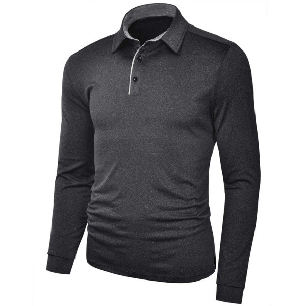 Moderna vīriešu blūze ar klasisku apkakli un garām piedurknēm