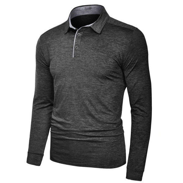 Moderna vīriešu blūze ar klasisku apkakli un garām piedurknēm