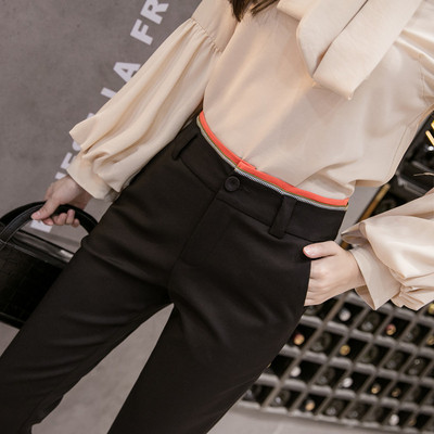 Sportos-elegáns női nadrág magas derékkal - hossza 9/10