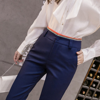 Sportos-elegáns női nadrág magas derékkal - hossza 9/10