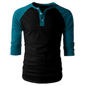 Vīriešu ikdienas blūze ar pogām un 3/4 piedurknēm