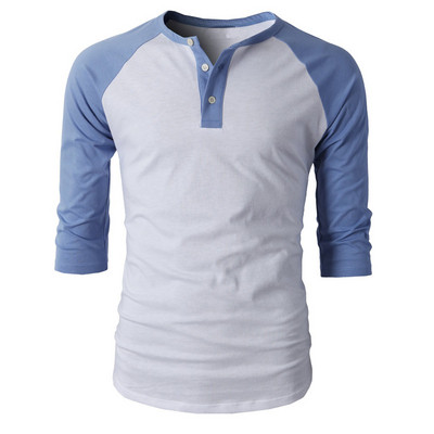 Vīriešu ikdienas blūze ar pogām un 3/4 piedurknēm