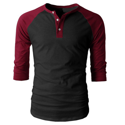 Vīriešu ikdienas blūze ar pogām un 3/4 piedurknēm